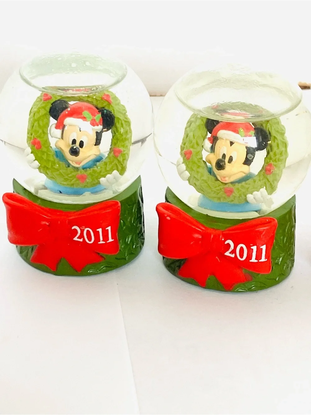 Disney Christmas Mini Snow Globes Lot(8) 2 Have Low Water JC Penny Read 2.5in